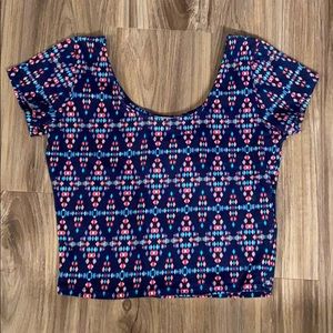Delias tribal print crop top size medium